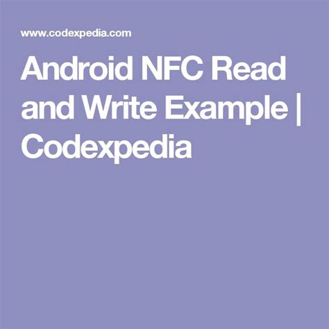 nfc reading and writing example